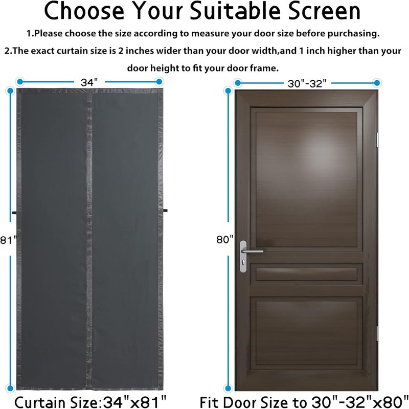Mpmedo Magnetic Thermal Insulated Door Curtain,Thicker Layered Fabric Self Closing Door Curtains,Temporary Door Thermal Curtains Keep Warm Winter&Cool Summer,Privacy Barn Door Draft Stopper Cover - Image 4