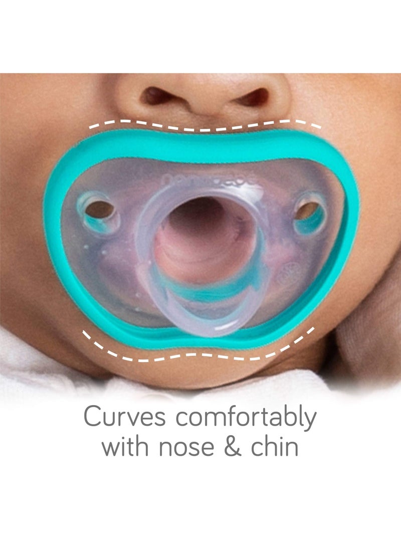 NANOBÉBÉ Nanobebe Baby Pacifiers 0-3 Month - Orthodontic, Curves Comfortably with Face Contour, Award Winning for Breastfeeding Babies, 100% Silicone, Perfect Baby Registry Gift 2pk,Grey - Image 3