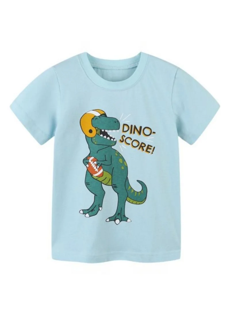 YUNIQEE Blue Graphic Printed Round Neck T-shirt