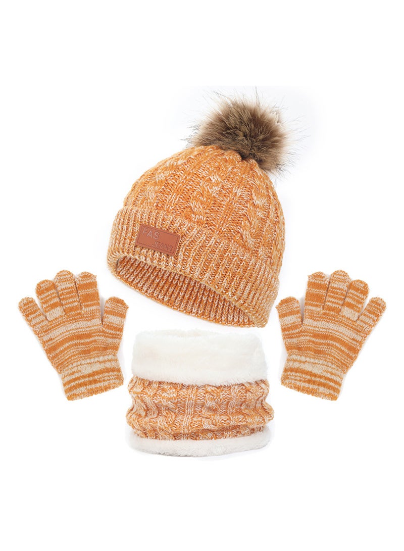 SOLARAE طقم قبعة شتوية للأطفال مع وشاح وقفازات للأعمار من 2-6 سنوات، قبعة شتوية محبوكة للأطفال مع قفازات ودافئ رقبة مبطن بالفليس - Image 1