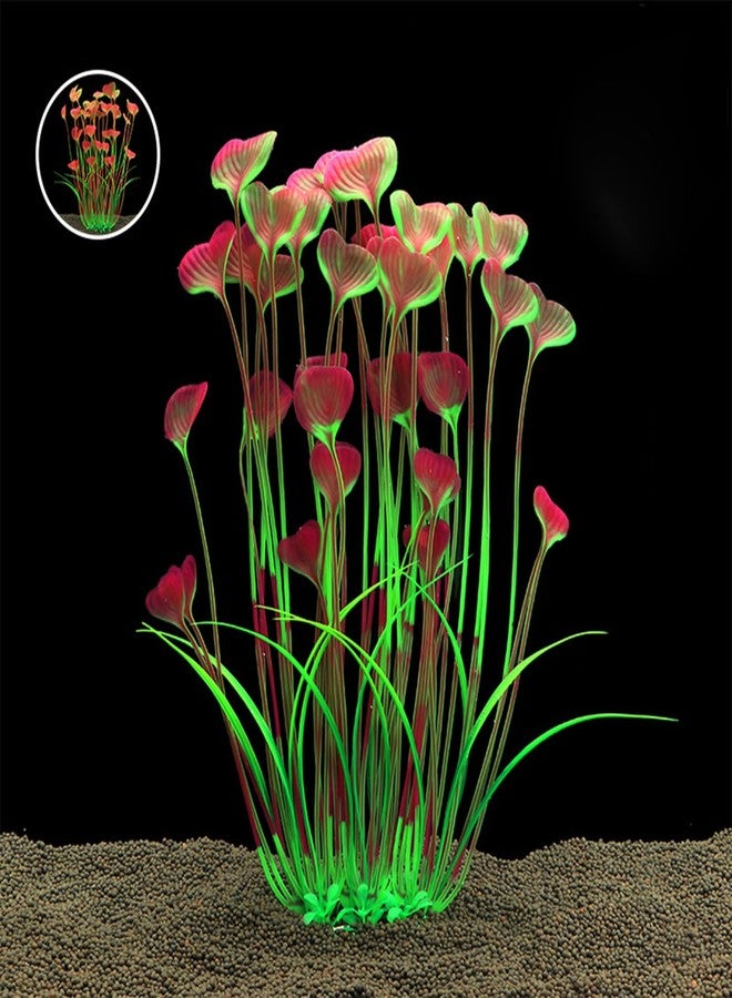 ماكسمورال قطعتان من نباتات بلاستيكية اصطناعية لتزيين أحواض السمك، مقاس 16 بوصة، قاعدة سيراميك، ديكورات لأحواض السمك، مستلزمات الحيوانات الأليفة - Image 3