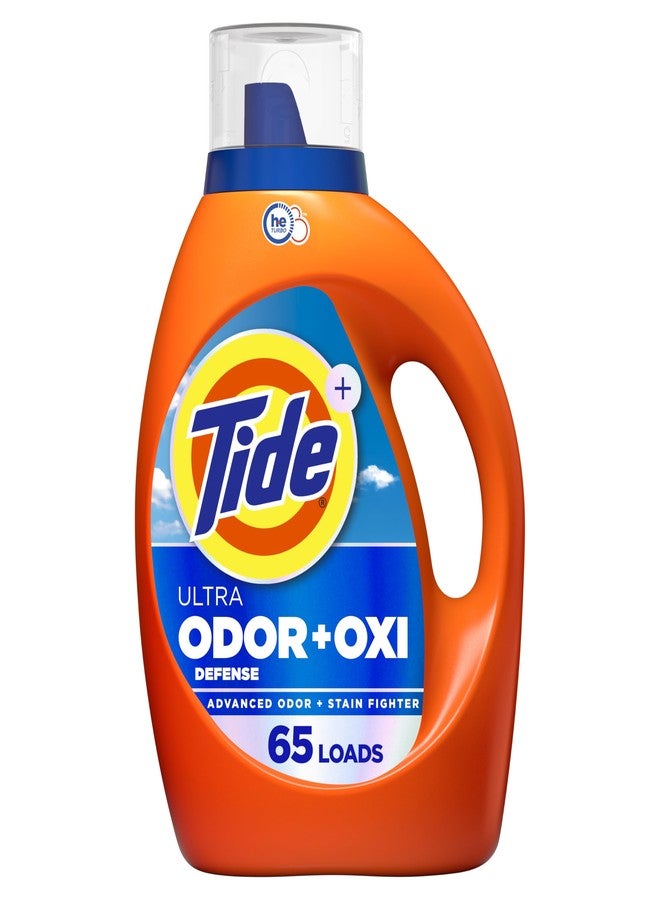Tide Ultra Odor Defense Plus Oxi Liquid Laundry Detergent, 92 fl oz, 65 Loads, Advanced Odor and Stain Fighting Laundry Detergent Liquid - Image 1