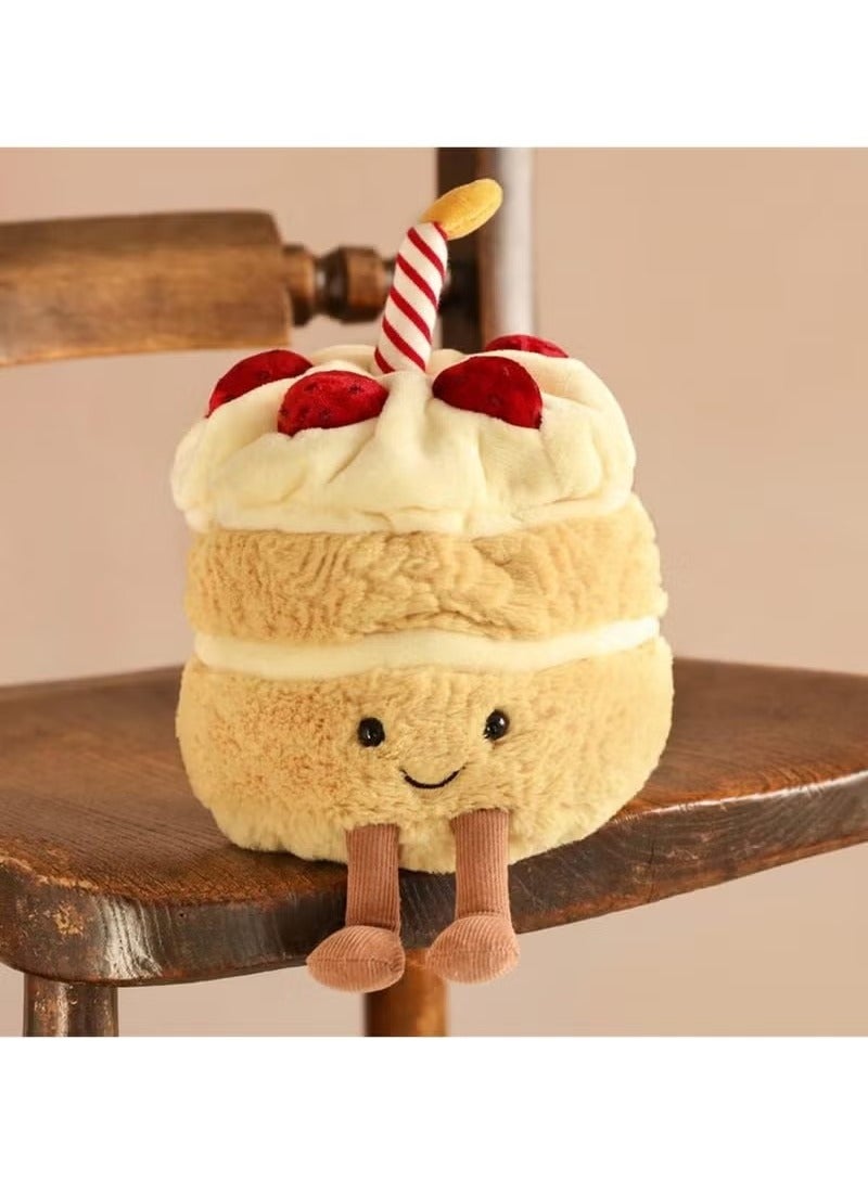 Realfrog Weighted Plush Toy,  Birthday Cake Doll , Cute Smile Cake Pillow Stuffed Animals, Funny Soft Food Plushies Toy for Gifts for Kids Birthday - Image 3
