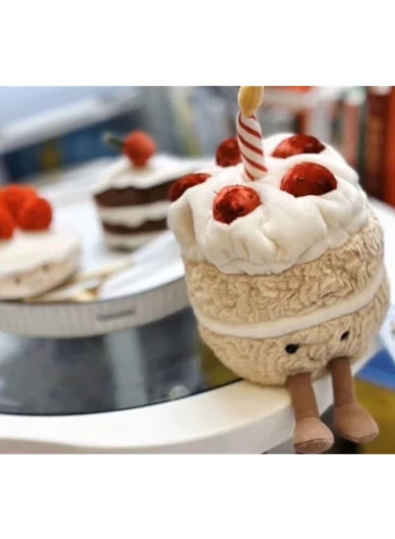 Realfrog Weighted Plush Toy,  Birthday Cake Doll , Cute Smile Cake Pillow Stuffed Animals, Funny Soft Food Plushies Toy for Gifts for Kids Birthday - Image 4