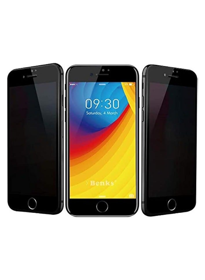 بروماس واقي شاشة الخصوصية لهاتف iPhone SE 2020 / iPhone 8 / iPhone 7 من الزجاج المقسى، طبقة واقية مضادة للتجسس مع تغطية كاملة ثلاثية الأبعاد منحنية - Image 3