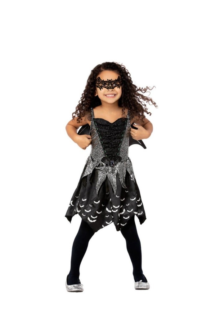 Smiffys Dark bat fairy costume dress, wings & eye mask - Image 2