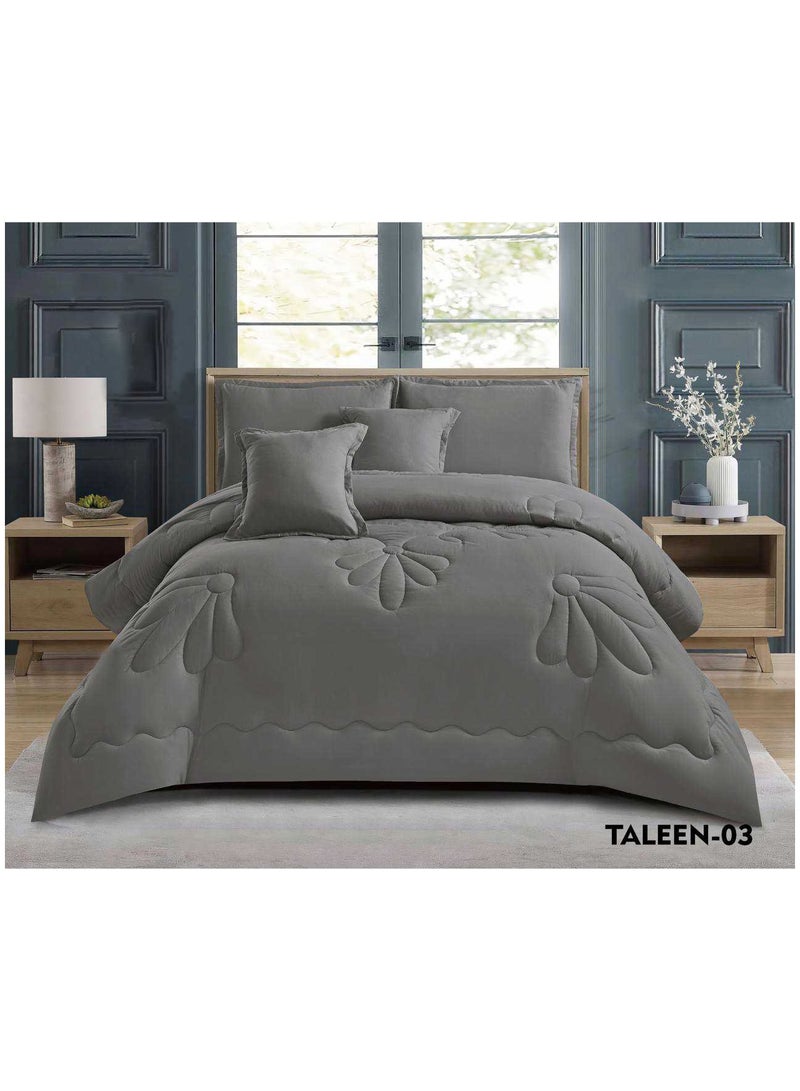 Miral Single Bedspread Set – 4 Pieces (Comforter 160x210 cm + Fitted Sheet 120x200 cm + Pillowcase 70x45 cm + Decorative Pillowcase 45x45 cm) – Elegant and Comfortable Design - Image 2