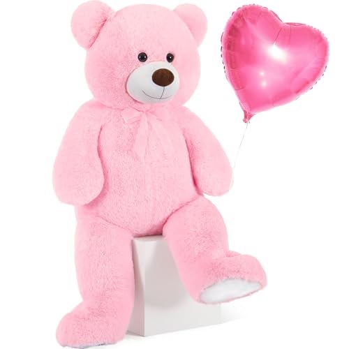 Toys Studio Big Pink Bear 36in Plush Giant Teddy Bear Stuffed Animal Cute Teddies for Girls Baby Shower Super Soft Cuddly Teddy Plush Toy for Girlfriend Women Valentines Day Gift - Image 1