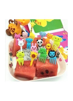 Generic 10Pcs Animal Food Picks for Kids Mini Cute Cartoon Forks Reusable Funny Fruit Picks for  (Assorted Color)  - Image 4