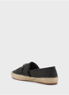 ELLA Metal Trim Frayed Edge Raffia Espadrille  - Image 2