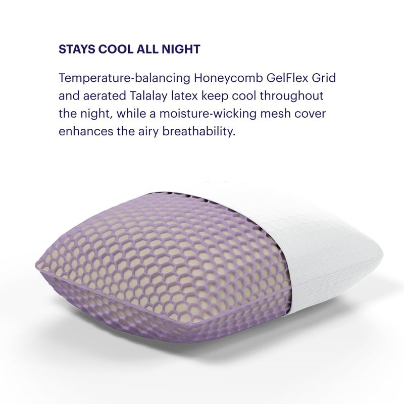 Purple Harmony Anywhere Pillow - Travel/On-The-Go, Hex Grid & Talalay Latex Core - No Pressure Support, Stays Cool, Compact & Lightweight for Easy Travel - Image 3