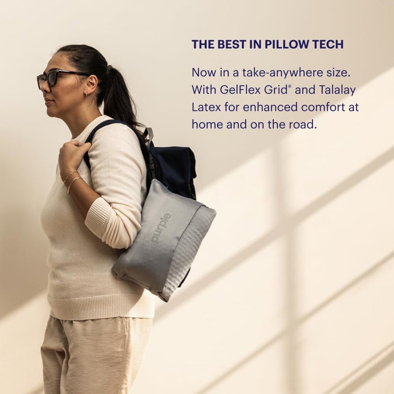 Purple Harmony Anywhere Pillow - Travel/On-The-Go, Hex Grid & Talalay Latex Core - No Pressure Support, Stays Cool, Compact & Lightweight for Easy Travel - Image 5