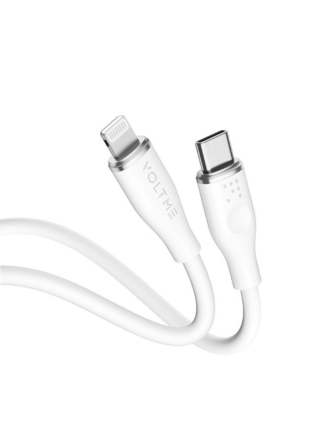 فولتمي سلك شاحن فولتمي سلسلة موس من USB-C إلى آيفون بطول 1.2 م وبقوة 30 واط - أبيض - Image 1