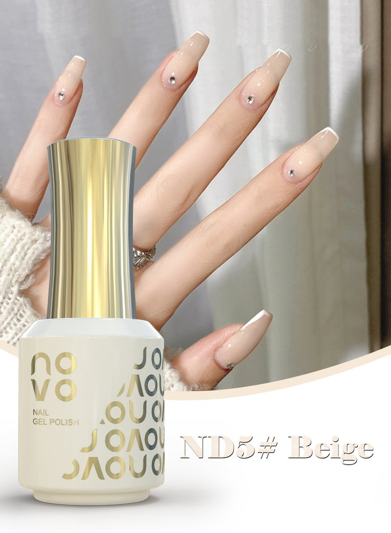 نوفو طلاء أظافر جل 5 في 1، جل أظافر متعدد الوظائف، جل بناء وتقوية الأظافر المعالج بالأشعة فوق البنفسجية وLED، جل أظافر يدوم طويلاً للاستخدام المنزلي - 15 مل - Image 2
