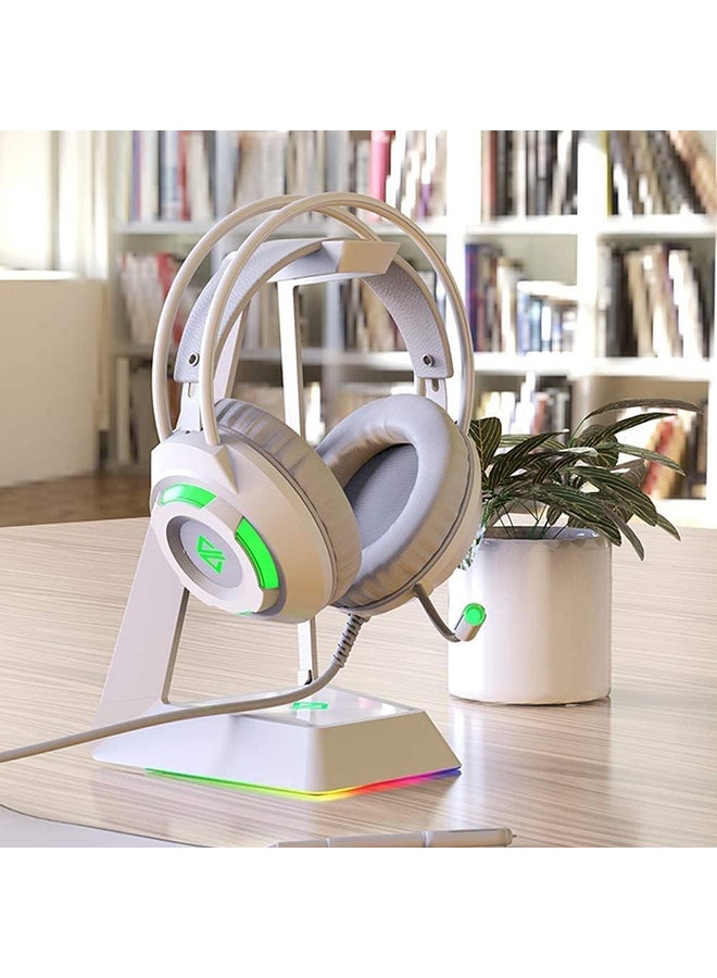 Ajazz AX120 Luminous Headset 3.5mm Audio USB Connector 50mm Surround Bass Sound Music Headphone Omnidirectional Microphone Soft Breathable Earmuffs Earphones for Computer Office Gaming - Image 2