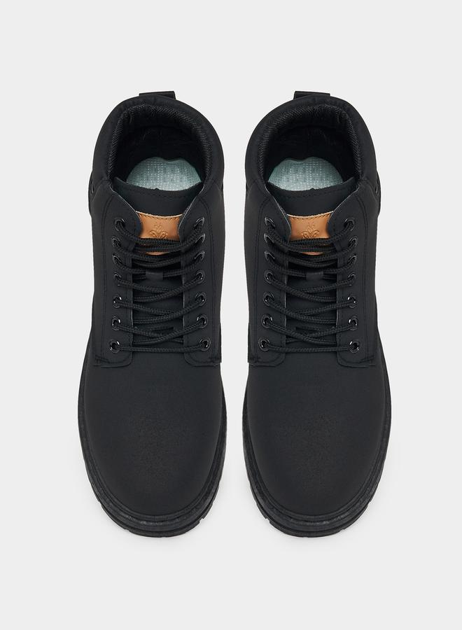 ستايلي حذاء بوت كلاسيك بمقدمة دائرية ورباط غلق - Image 5