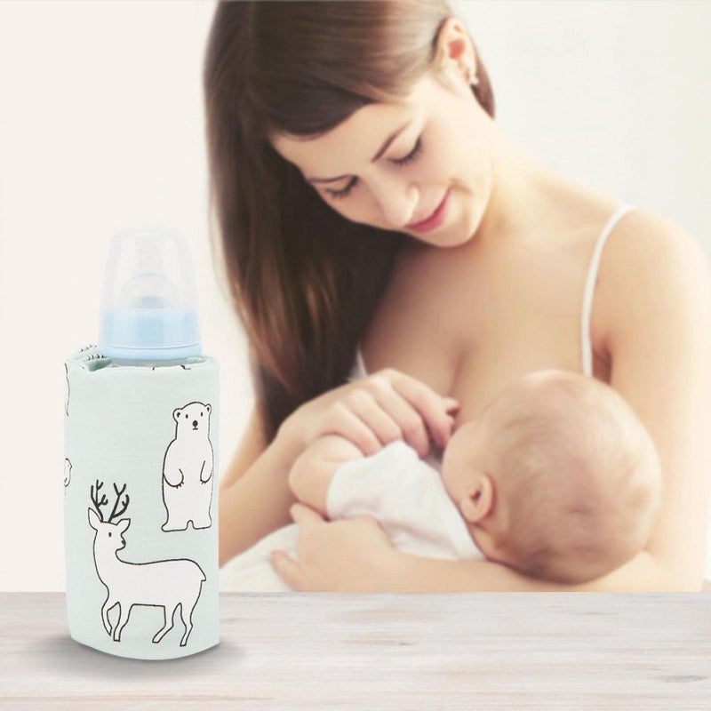 GOTOTOP Bottle Warmer Bag, Bottle Warmer Case Milk Warmer Portable Cooler Bag with USB Charging Port for Baby Care(Bear) - Image 2