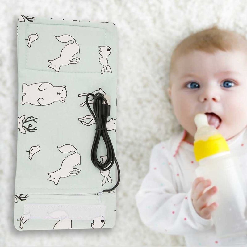 GOTOTOP Bottle Warmer Bag, Bottle Warmer Case Milk Warmer Portable Cooler Bag with USB Charging Port for Baby Care(Bear) - Image 3