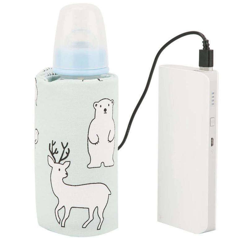 GOTOTOP Bottle Warmer Bag, Bottle Warmer Case Milk Warmer Portable Cooler Bag with USB Charging Port for Baby Care(Bear) - Image 1