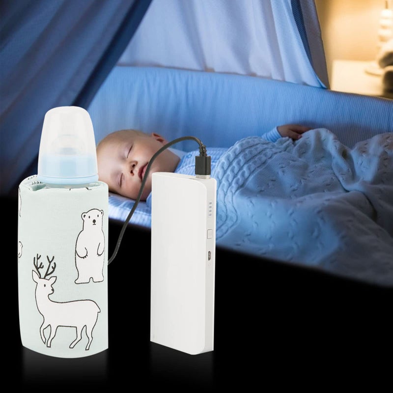 GOTOTOP Bottle Warmer Bag, Bottle Warmer Case Milk Warmer Portable Cooler Bag with USB Charging Port for Baby Care(Bear) - Image 4
