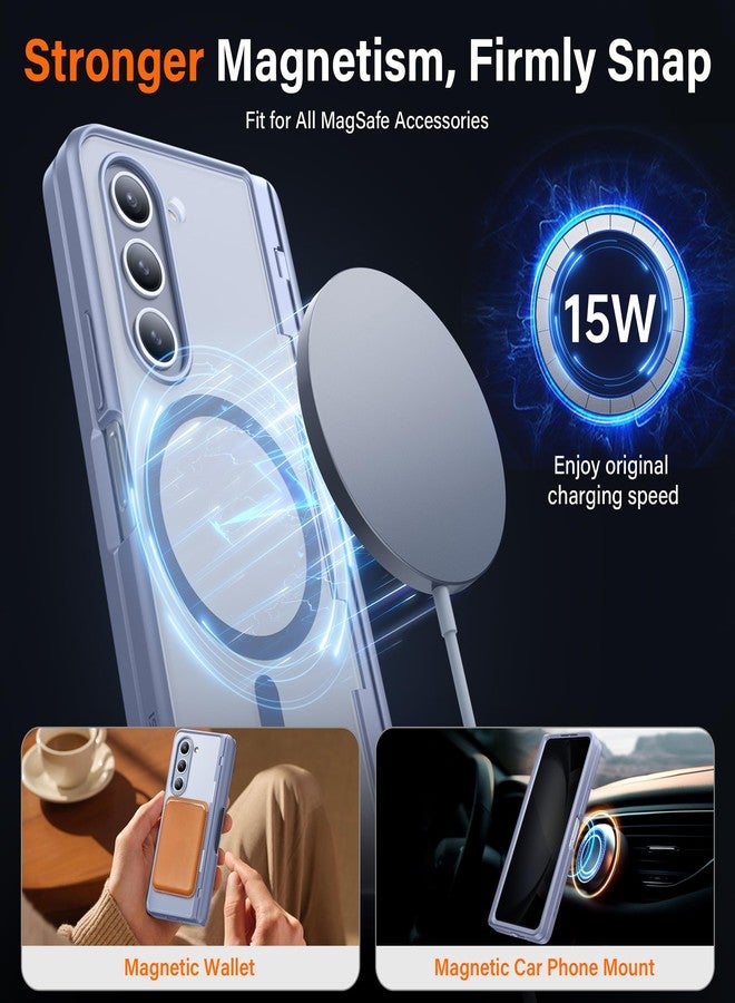 موبوسي جراب MOBOSI لهاتف سامسونج جالاكسي زد فولد 5 [متوافق مع MagSafe]، [حامل مدمج وحماية للمفصلات وواقي للشاشة] جراب نحيف كامل للجسم لهاتف زد فولد 5 مع حامل قلم S Pen، لون أزرق للخصوصية - Image 5