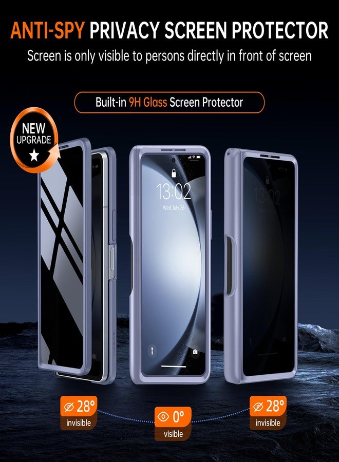 موبوسي جراب MOBOSI لهاتف سامسونج جالاكسي زد فولد 5 [متوافق مع MagSafe]، [حامل مدمج وحماية للمفصلات وواقي للشاشة] جراب نحيف كامل للجسم لهاتف زد فولد 5 مع حامل قلم S Pen، لون أزرق للخصوصية - Image 4