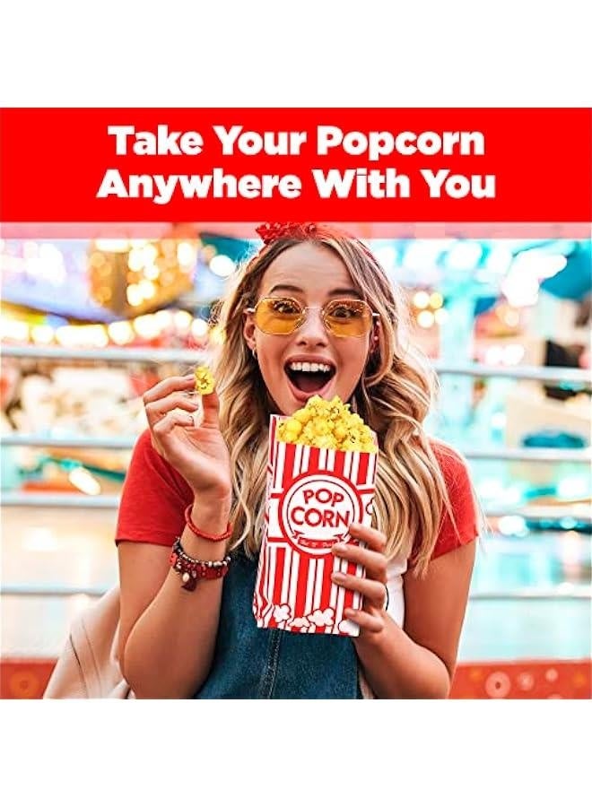 200 Popcorn Bags 1 Oz -  Size for Theater, Movies, Birthday Parties Celebration - Great Carnival Light Snacking Bags -Small Popcorn Bags for Party - Sturdy Paper Bags.  - Image 5
