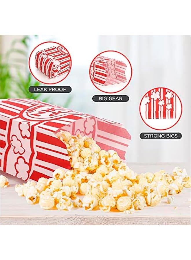 200 Popcorn Bags 1 Oz -  Size for Theater, Movies, Birthday Parties Celebration - Great Carnival Light Snacking Bags -Small Popcorn Bags for Party - Sturdy Paper Bags.  - Image 3