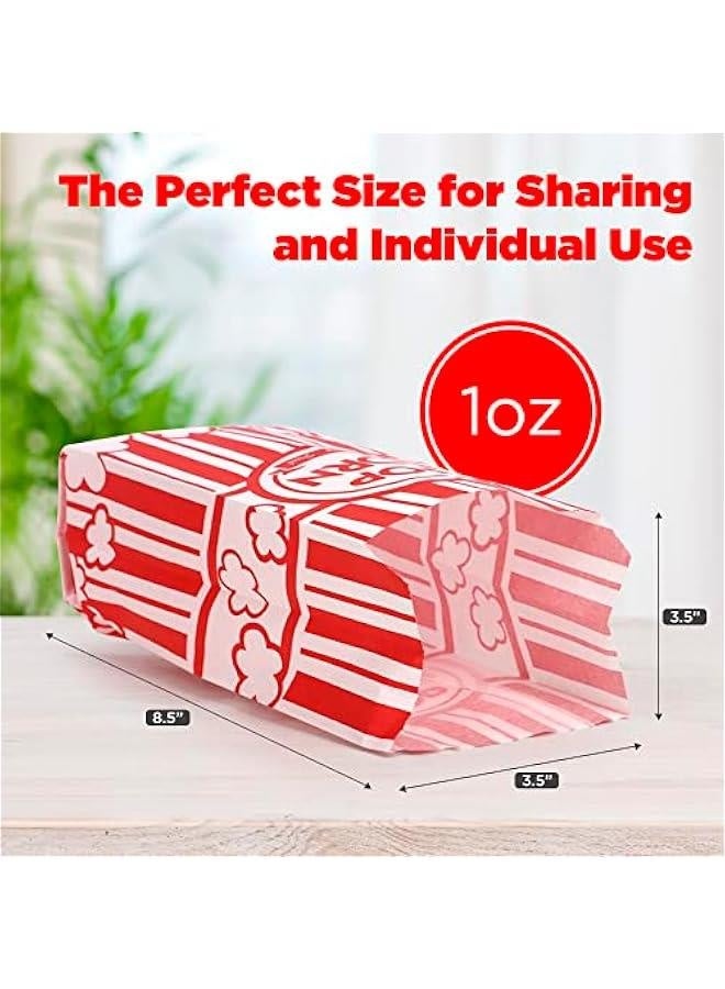 200 Popcorn Bags 1 Oz -  Size for Theater, Movies, Birthday Parties Celebration - Great Carnival Light Snacking Bags -Small Popcorn Bags for Party - Sturdy Paper Bags.  - Image 4