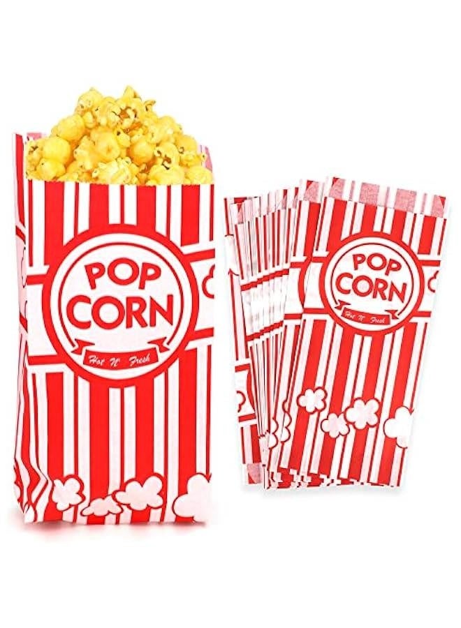 200 Popcorn Bags 1 Oz -  Size for Theater, Movies, Birthday Parties Celebration - Great Carnival Light Snacking Bags -Small Popcorn Bags for Party - Sturdy Paper Bags.  - Image 1