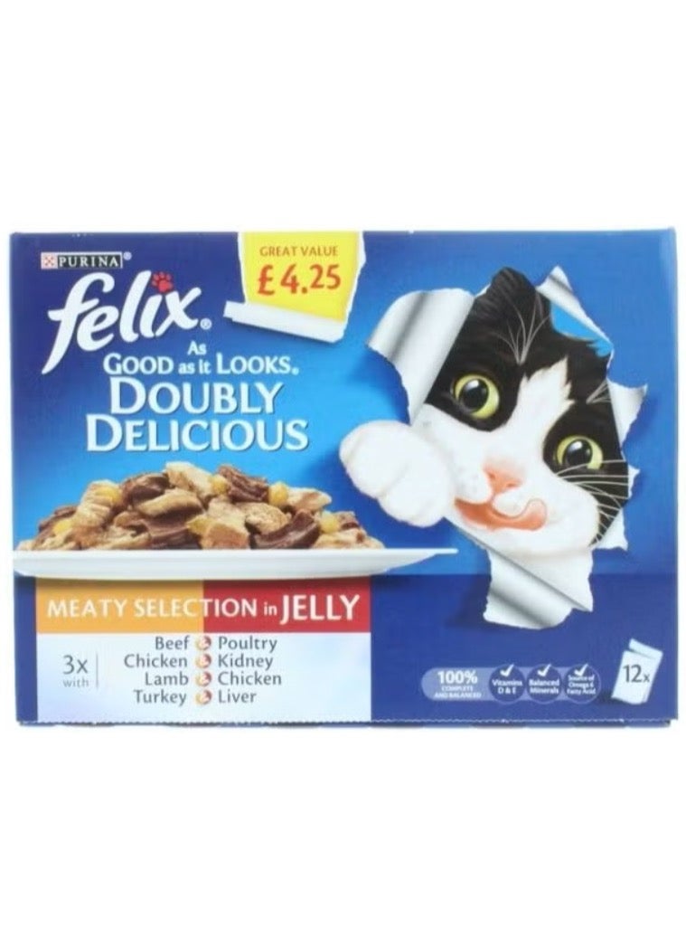 فيلكس طعام قطط آز جود آز إت لوكس لذيذ ومخلوط بالجيلي للقطط بني 100جرام