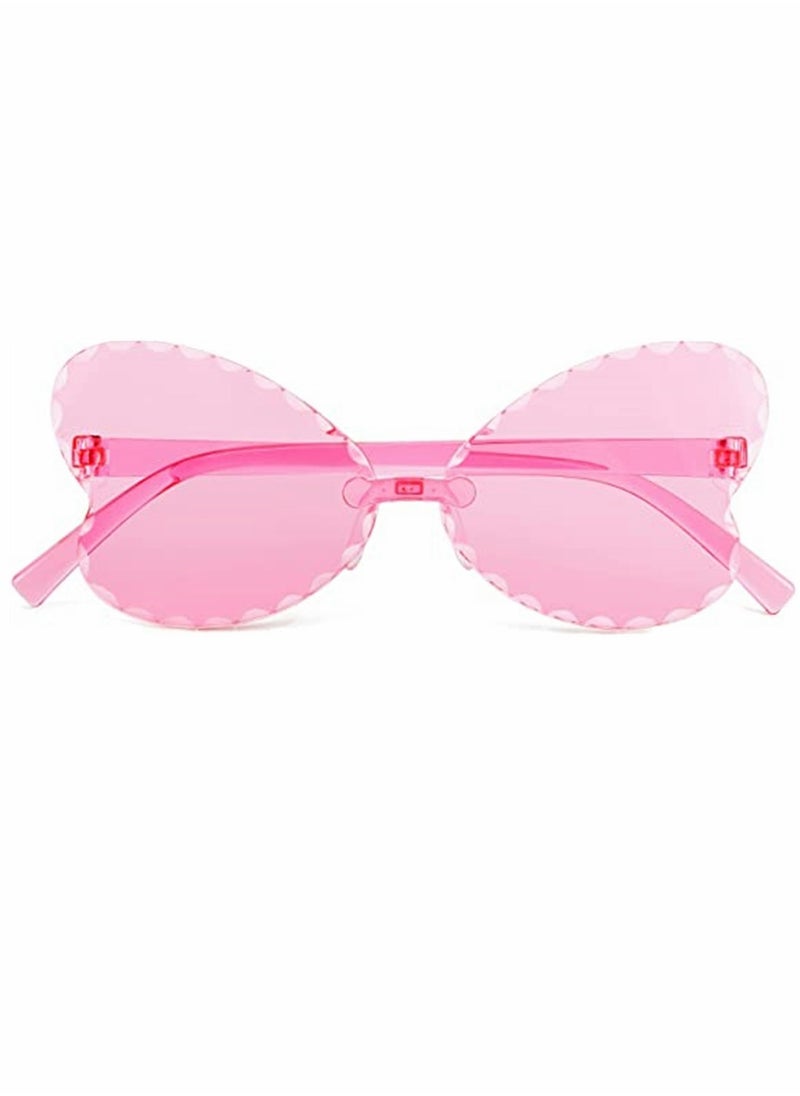 SYOSI - Kids Sunglasses 2 Pcs Rimless Butterfly Shaped Child Sunglasses Polarized Sunglasses Neon Sunglasses UV Protection for Kids Boys Girls of 3-10 Years Old Birthday Party Beach Pool Supplies - Image 1