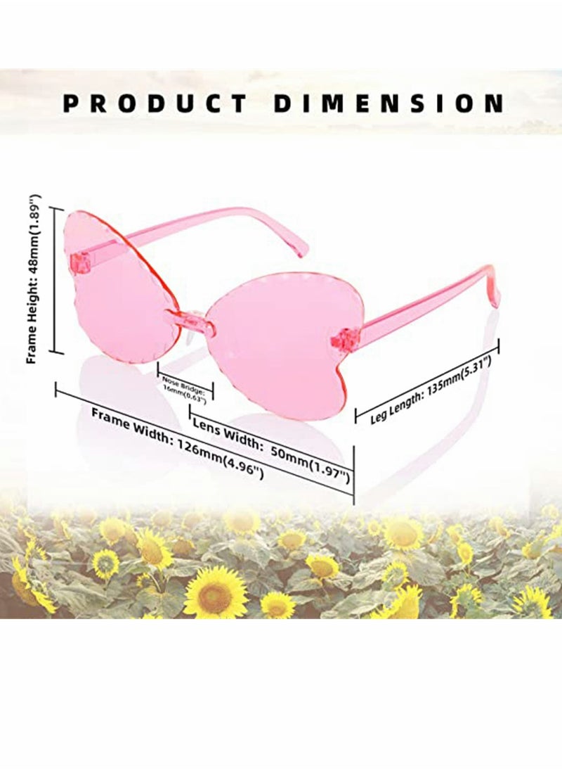 SYOSI - Kids Sunglasses 2 Pcs Rimless Butterfly Shaped Child Sunglasses Polarized Sunglasses Neon Sunglasses UV Protection for Kids Boys Girls of 3-10 Years Old Birthday Party Beach Pool Supplies - Image 1