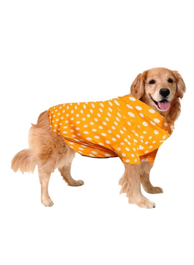 Sage Square Crazy Printed Dog Shirt, Trending Dog Shirt, Ultra Soft & Light Weight, Comfortable & Breathable Dog Apparel, Trendy Outfit (Xxlarge - 28 Inch) (Polka Orange)  - Image 1
