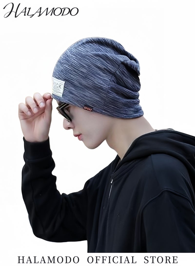Halamodo Beanie Hats Warm Winter Hats Sleeping Cap Reversible Windproof Hat Daily Skull Cap Fashion Padded Hat Casual Breathable Cap for Men & Women - Image 4