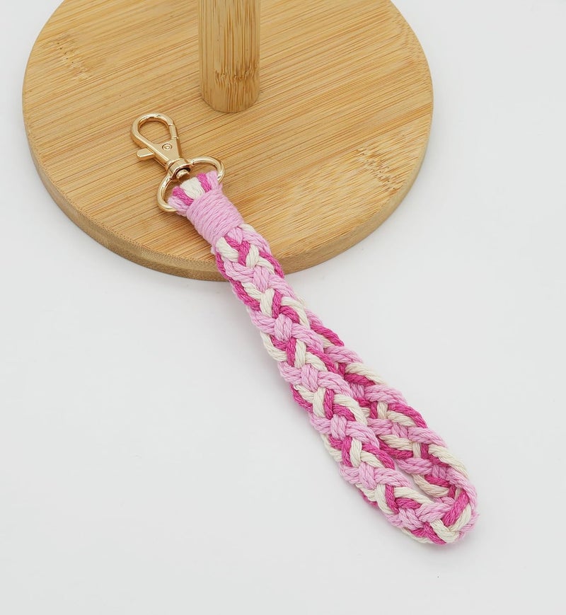 Moydolo Macrame Boho Keychain Bracelet Holder Handmade Keychain Wristlet Key Chain Wrist Lanyard for Women Girls - Image 2