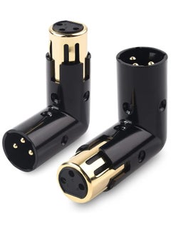 Bukela 2-Pack Adjustable Male to Female Right Angle XLR Adapter in Black (XLR 90 Degree Adapter)  - Image 1