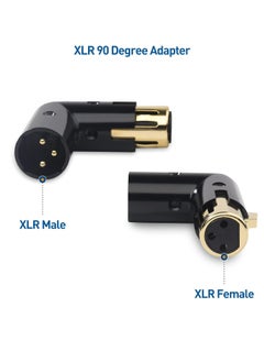 Bukela 2-Pack Adjustable Male to Female Right Angle XLR Adapter in Black (XLR 90 Degree Adapter)  - Image 2