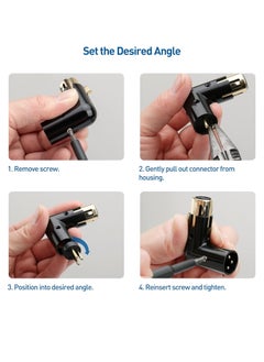 Bukela 2-Pack Adjustable Male to Female Right Angle XLR Adapter in Black (XLR 90 Degree Adapter)  - Image 3