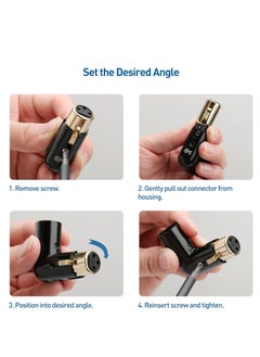 Bukela 2-Pack Adjustable Male to Female Right Angle XLR Adapter in Black (XLR 90 Degree Adapter)  - Image 4
