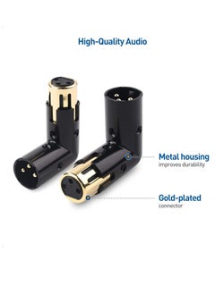 Bukela 2-Pack Adjustable Male to Female Right Angle XLR Adapter in Black (XLR 90 Degree Adapter)  - Image 5