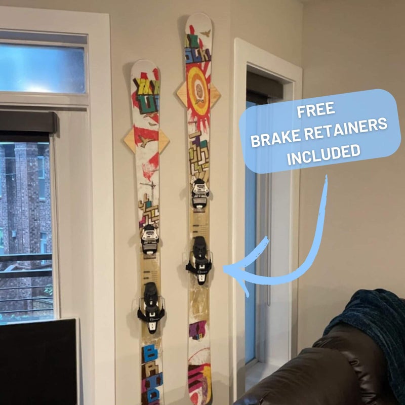 Hang 11 Ski Wall Mount - Ski Hangers for Wall, Display Mount, Minimalist Hardwood Hangers, Decorative Holders to Hang, Vertical Storage Rack for Garage, Showcase your Favorite Pastime - Image 4