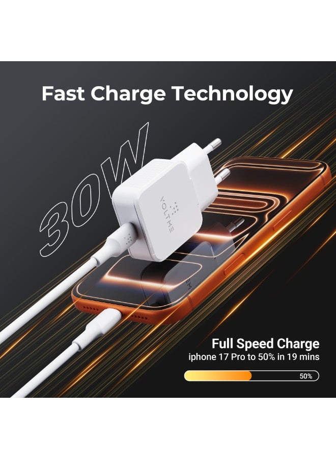 VOLTME Revo 30W Lite Ultrathin C Wall Charger - White - Image 2