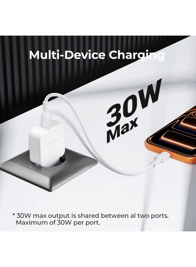VOLTME Revo 30W Lite Ultrathin C Wall Charger - White - Image 3