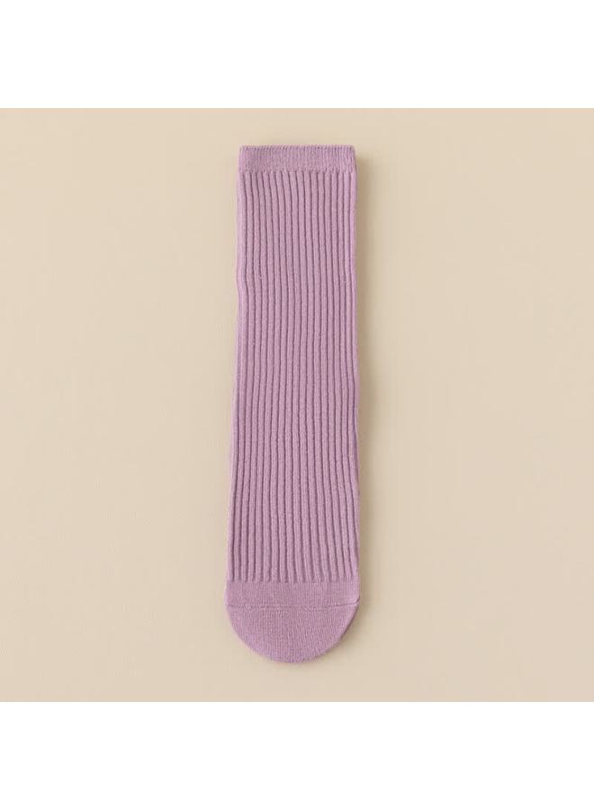 Tiejian Children's Dance Socks Girls Mid-calf Modern Dance Socks Autumn Winter Purple One Size