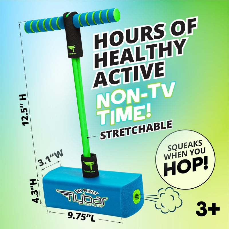 Flybar فلايبار قافز الفوم الأول للأطفال، قافز آمن وممتع، قافز فوم ومطاط متين للأعمار من 3 سنوات وما فوق، ألعاب للأطفال، يدعم حتى 250 رطل (أزرق) - Image 4