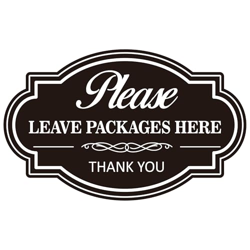 LUHIMO Please Leave Packages and Deliveries Here Sign，Self-Adhesive Waterproof Vinyl Delivery Signs for Packages, Place Packages Here Sign for Home，Office，Shop，Box, Door - Image 1