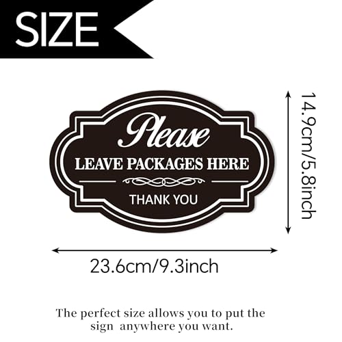 LUHIMO Please Leave Packages and Deliveries Here Sign，Self-Adhesive Waterproof Vinyl Delivery Signs for Packages, Place Packages Here Sign for Home，Office，Shop，Box, Door - Image 2