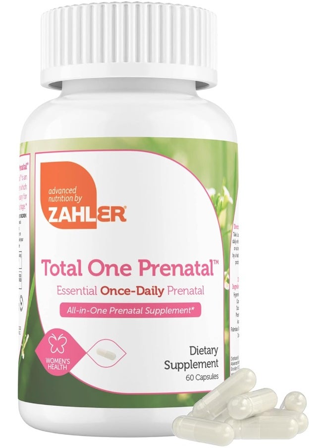 Zahler Total One Prenatal, Essential Once-Daily Prenatal, 60 Capsules  - Image 1