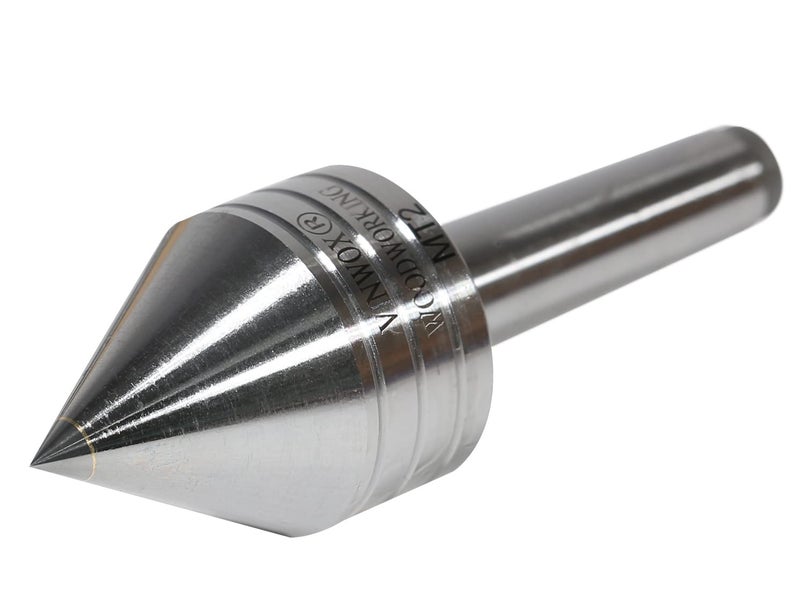 VINWOX Wood Lathe Carbide Tipped Live Center, 2MT Morse Taper Shank, 8mm Carbide Tip with 60 Degree Point - Image 1